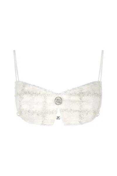 God Save Queens Women's Executive Tweed Top White In Multi