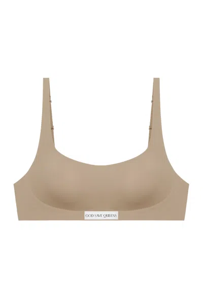 God Save Queens Women's Neutrals Second Skin Bralette Scoop-neck Mocha In Brown