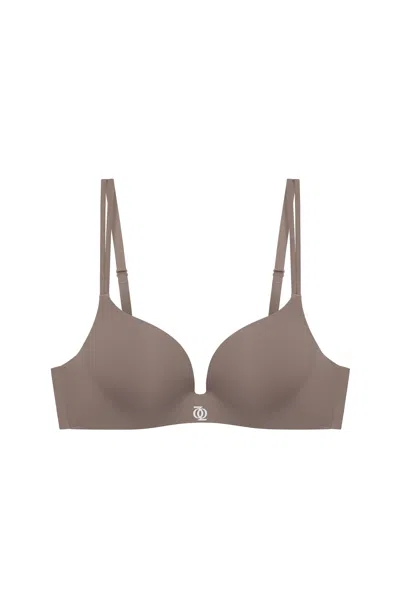 God Save Queens Women's Neutrals Second Skin Teardrop Push Up Bra Mushroom In Gray