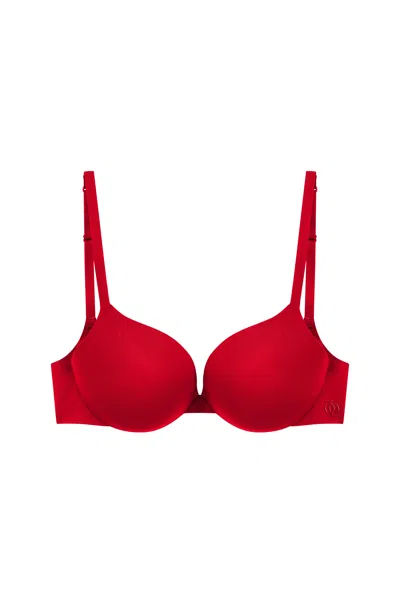 God Save Queens Women's Red Second Skin Ultimate Push-up Bra Rose