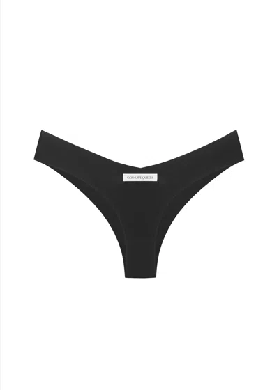 GOD SAVE QUEENS WOMEN'S SECOND SKIN CHEEKY PANTY BLACK