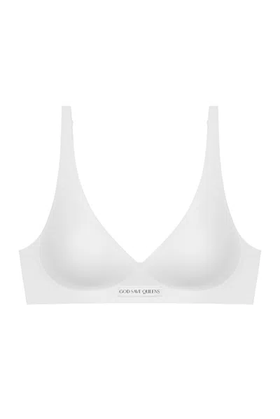 God Save Queens Women's Second Skin Push Up Bralette Off White