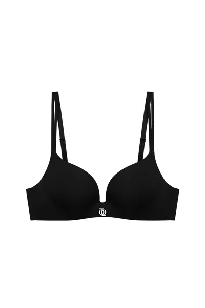 God Save Queens Women's Second Skin Teardrop Push Up Bra Black