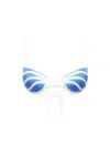 God Save Queens Allure Contrast-panel Underwired Bikini Top In White