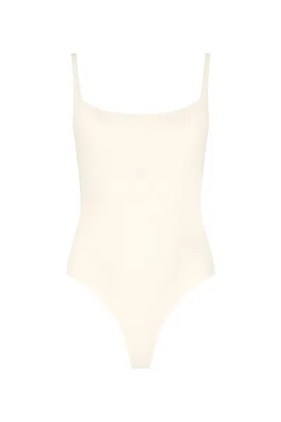 God Save Queens Women's White Second Skin Square-neck Bodysuit Vanilla