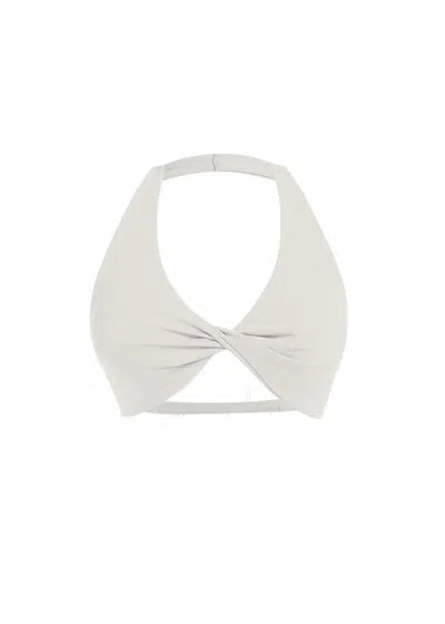 God Save Queens Women's White Second Skin Studio Crop Top Ivory