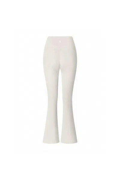 God Save Queens Women's White Second Skin Studio High-waisted Bootcut Legging Ivory