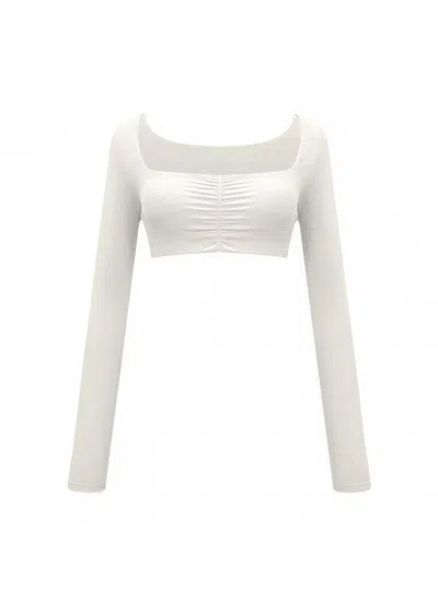 God Save Queens Women's White Second Skin Studio Long Sleeve Ivory