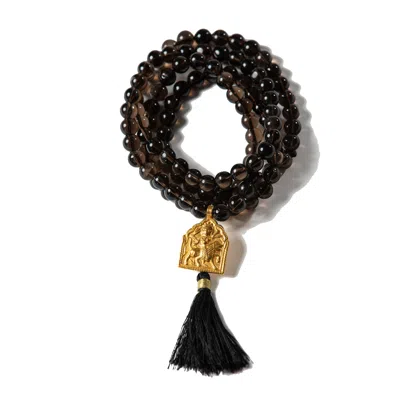 Goddess Charms Women's Gold / Black Protection & Power Mala ~ Durga ~ Smoky Quartz In Brown