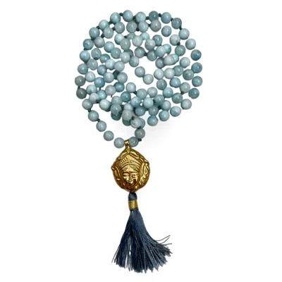 Goddess Charms Women's Gold / Blue Healing & Self Discovery Mala - Tara - Aquamarine In Multi