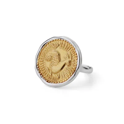 Goddess Charms Women's Gold Capricorn Zodiac Ring In Metallic