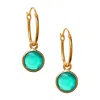 Goddess Charms Women's Gold / Green Green Onyx Power Stone Earrings In Gold