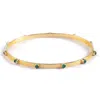 Goddess Charms Women's Gold Heart Chakra Bangle - Green Onyx In Gray