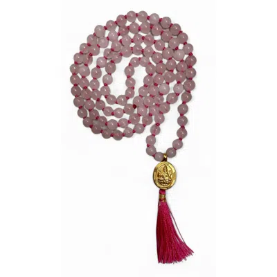 Goddess Charms Women's Gold / Pink Love & Abundance Mala ~ Lakshmi ~ Rose Quartz In Multi