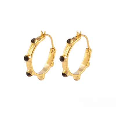 Goddess Charms Women's Gold Solar Plexus Chakra Earrings - Citrine