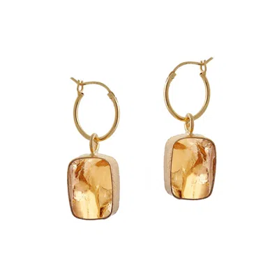 Goddess Charms Women's Gold / Yellow Citrine Elemental Crystal Earrings In Gold/yellow