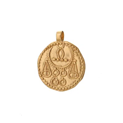 Goddess Charms Women's Libra Zodiac Charm - Gold In Burgundy