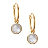Goddess Charms Women's Neutrals / Gold Clear Quartz Power Stone Earrings In Gold