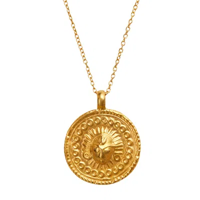 Goddess Charms Women's Sun God Charm Necklace - Gold Vermeil - Lord Surya