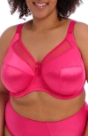 Goddess Keira Satin Side Support Bra In Hot Pink