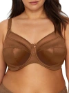 Goddess Keira Satin Side Support Bra In Cinnamon Nude