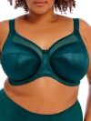 Goddess Keira Satin Side Support Bra In Deep Teal