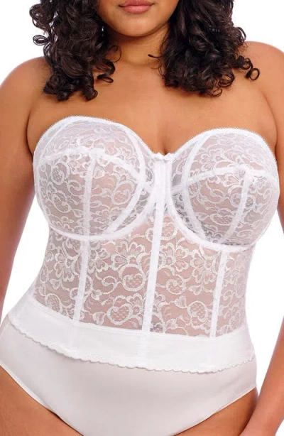 Goddess Long Line Lace Underwire Bustier In White