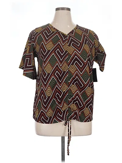 Pre-owned Goddess Short Sleeve Blouse In Brown