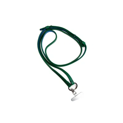 Godi. Green / Blue Handmade Leather Crossbody Phone Strap In Green & Blue
