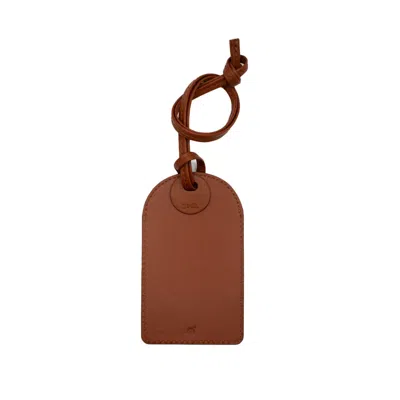 Godi. Handmade Full-grain Leather Luggage Tag In Rust Brown – Luxury Travel Accessory