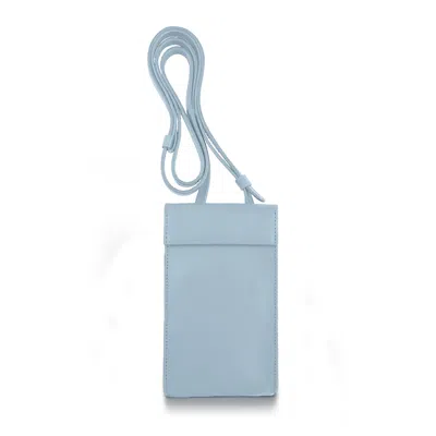 Godi. Men's Blue / White Handmade Adjustable Leather Phone Bag With Pocket - Ice Blue In Burgundy
