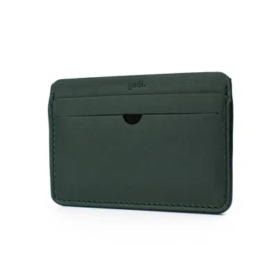 Godi. Men's Green / Black Handmade Leather Cardholder - Forest Green