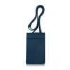Godi. Men's Handmade Adjustable Leather Phone Bag With Pocket - Navy Blue In Blue