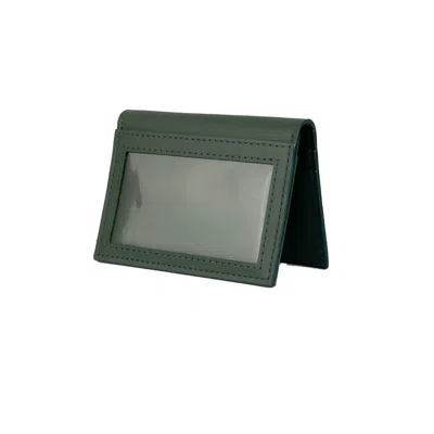 Godi. Men's Handmade Leather Id Wallet - Dark Green