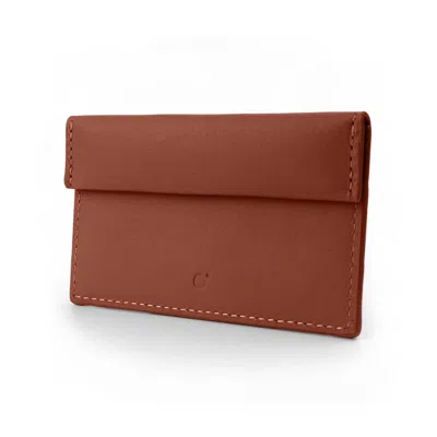 Godi. Men's Rose Gold / Brown Handmade Compact Leather Coin And Card Holder - Rust Brown