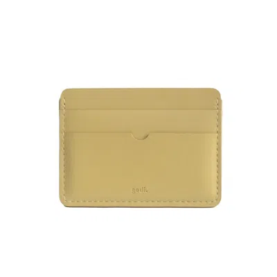 Godi. Women's Gold Handmade Leather Card Case - Champagne Yellow