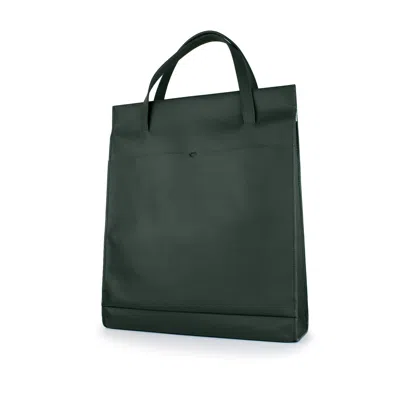 Godi. Women's Handmade Adjustable Leather Tote Bag - Dark Green In Burgundy