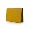 Godi. Women's Handmade Bifold Leather Wallet - Amber Yellow In Yellow