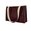 Godi. Women's Red The Maxwell Leather Handmade Zip Tote Bag In Oxblood