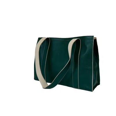 Godi. Women's The Maxwell Leather Handmade Zip Tote Bag In Forest Green