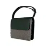 Godi. Women's The Moss Adjustable Shoulder Bag In Forest Green And Wool