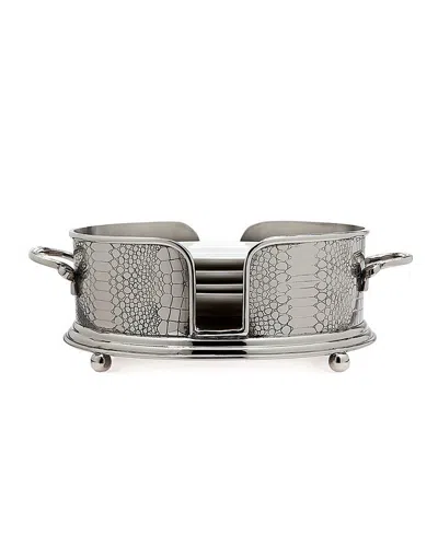 Godinger 12.5in Croco Salad Plate Holder In Beige