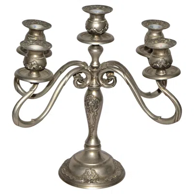 Pre-owned Godinger 1980s Silver Plated 5 Light Gsa  Silver Art Candelabra British Colonial