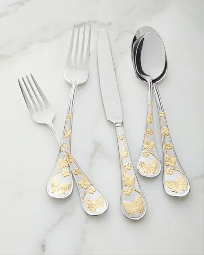 Godinger 20-piece Gold Accent Butterfly Flatware Set In Multi