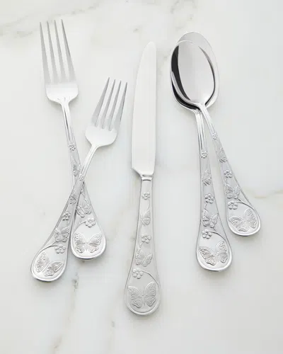 Godinger 20-piece Stainless Steel Butterfly Flatware Set In Gray