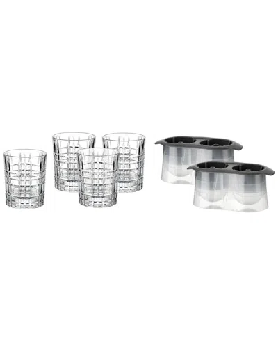 Godinger 6pc Boundary Double Old Fashioned & Ice Mold Set In White