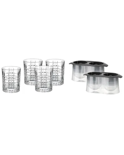 Godinger 6pc Boundary Double Old Fashioned Chiller Set In White