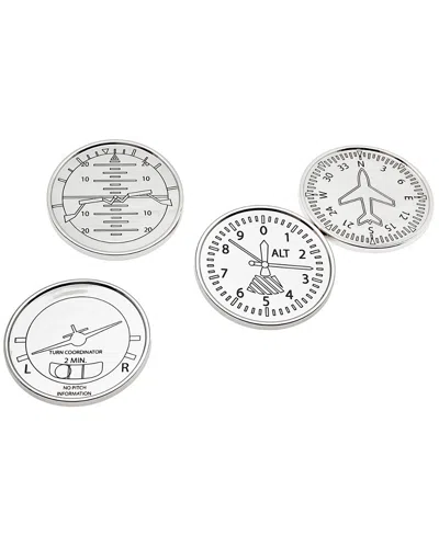 Godinger Airplane Set Of Four 3.5in Coasters In Transparent