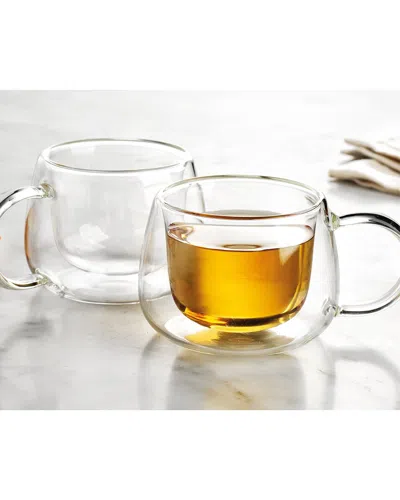 Godinger Alesia Double Wall Espresso Tea Cups (set Of 2) In Clear