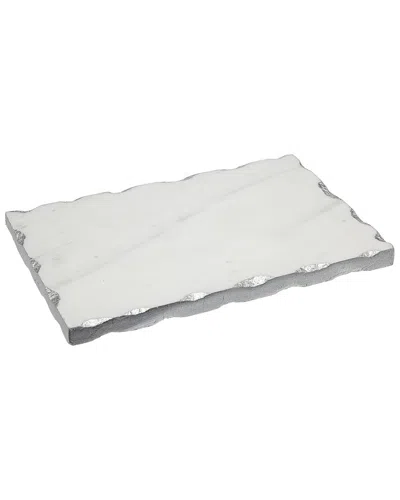 Godinger Angela Silver Edge Marble Board In White